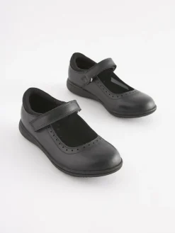 Next Standard Fit (F) School Leather Brogue Detail Mary Jane Shoes^ Shoes
