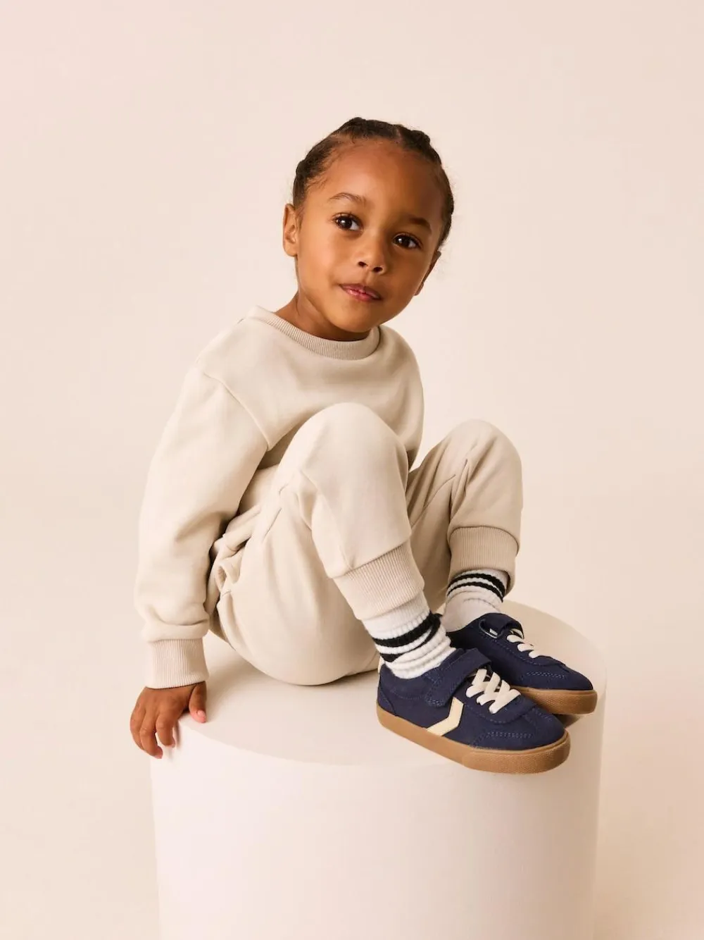 Sale Next Navy Blue Standard Fit (F) Touch Fastening Elastic Lace Trainers