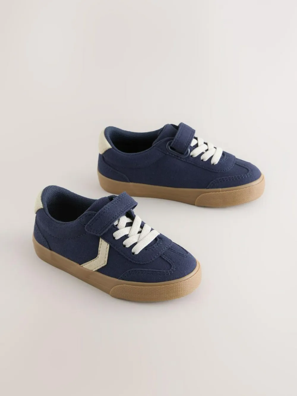 Sale Next Navy Blue Standard Fit (F) Touch Fastening Elastic Lace Trainers