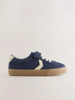 Sale Next Navy Blue Standard Fit (F) Touch Fastening Elastic Lace Trainers
