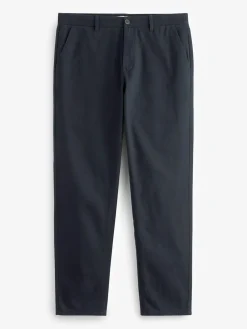 Online Next Straight Fit 100% Cotton Chino Trousers Navy Blue