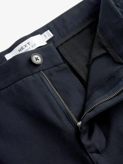 Online Next Straight Fit 100% Cotton Chino Trousers Navy Blue