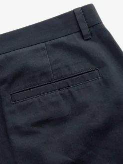Online Next Straight Fit 100% Cotton Chino Trousers Navy Blue