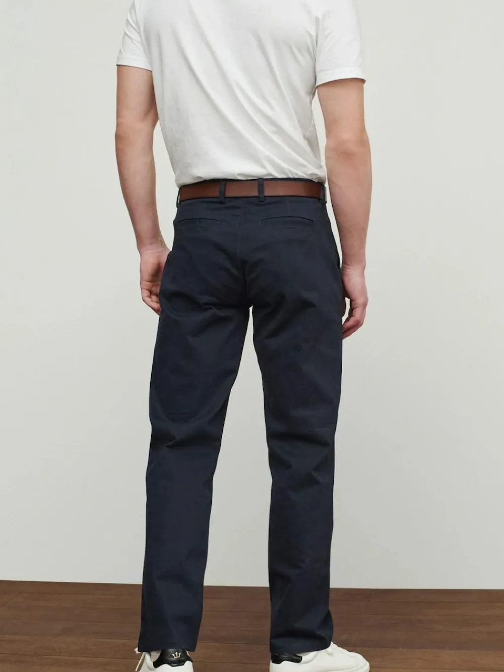 Next Straight Fit Belted Soft Touch Chino Trousers^ Pants & Chinos