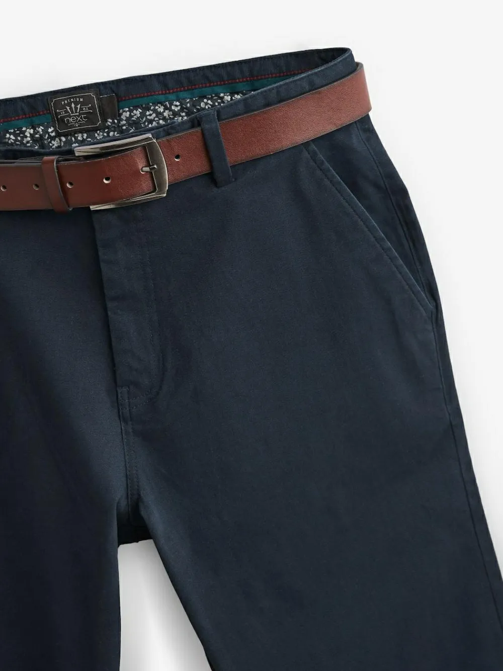 Next Straight Fit Belted Soft Touch Chino Trousers^ Pants & Chinos