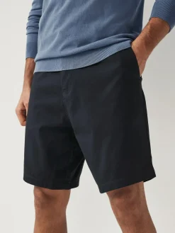 Online Next Navy Blue Straight Fit Stretch Chinos Shorts