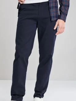 Next Navy Blue Straight Fit Stretch Chinos Trousers^ Nightwear|Pants & Chinos
