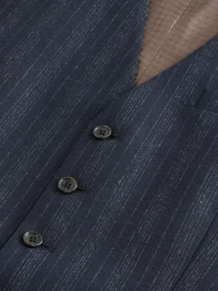 Clearance Next Navy Blue Striped Wool Blend Suit Waistcoat