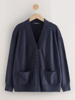 Next Navy Blue Supersoft V-Neck Cardigan With Pockets