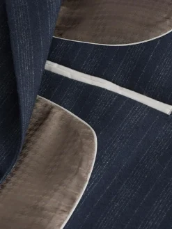 New Next Navy Blue Tailored Fit Striped Wool Blend Suit Jacket