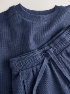 Hot Next Textured Short Sleeve T-Shirt and Shorts Set (3-16yrs) Navy Blue
