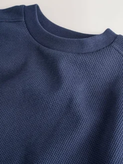 Hot Next Textured Short Sleeve T-Shirt and Shorts Set (3-16yrs) Navy Blue