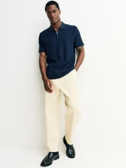 Next Textured Smart Zip Neck Polo Shirt^ Tops & T-Shirts