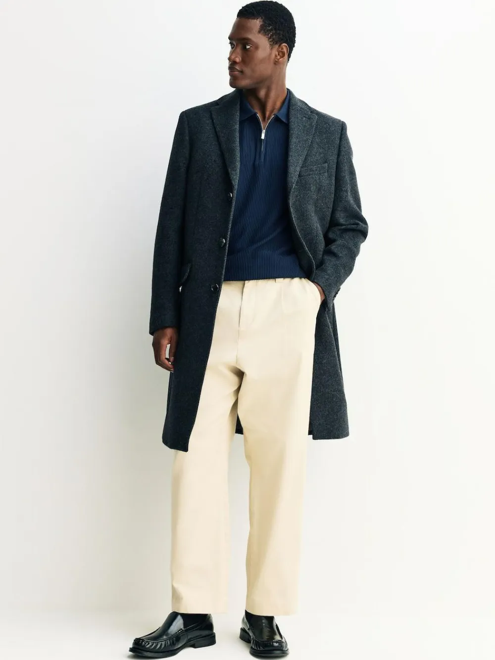 Next Textured Smart Zip Neck Polo Shirt^ Tops & T-Shirts