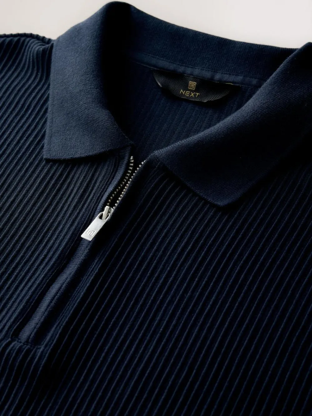 Next Textured Smart Zip Neck Polo Shirt^ Tops & T-Shirts