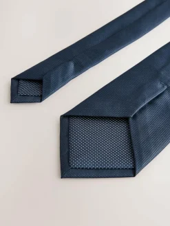 Hot Next Textured Tie Navy Blue