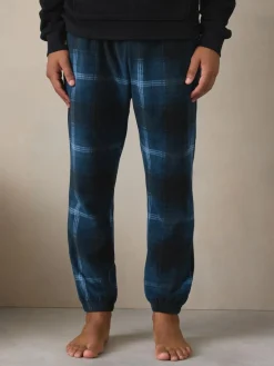 Next Navy Blue Thermal Fleece Bottoms Long Sleeve Hoodies Set^ Pyjamas