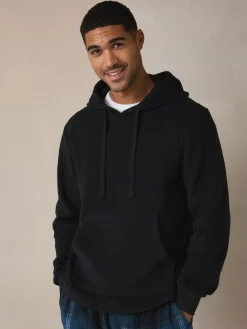 Next Navy Blue Thermal Fleece Bottoms Long Sleeve Hoodies Set^ Pyjamas