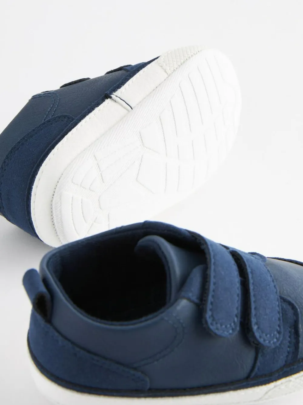 Hot Next Navy Blue Touch Fastening Baby Trainers (0-2mths)