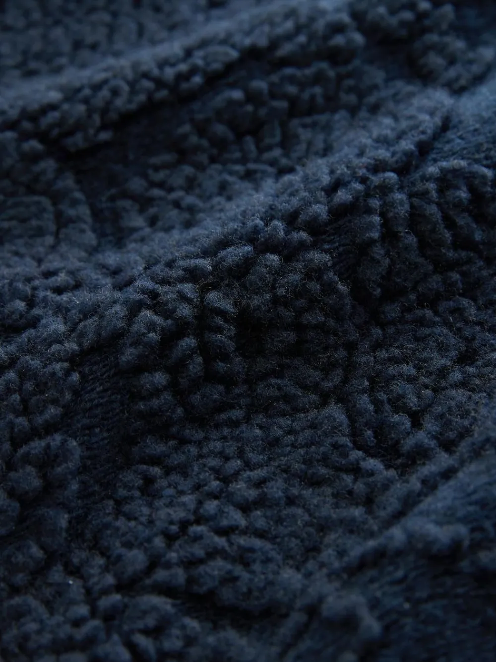 Hot Next Full Zip Funnel Neck Fleece Navy Blue Tufted