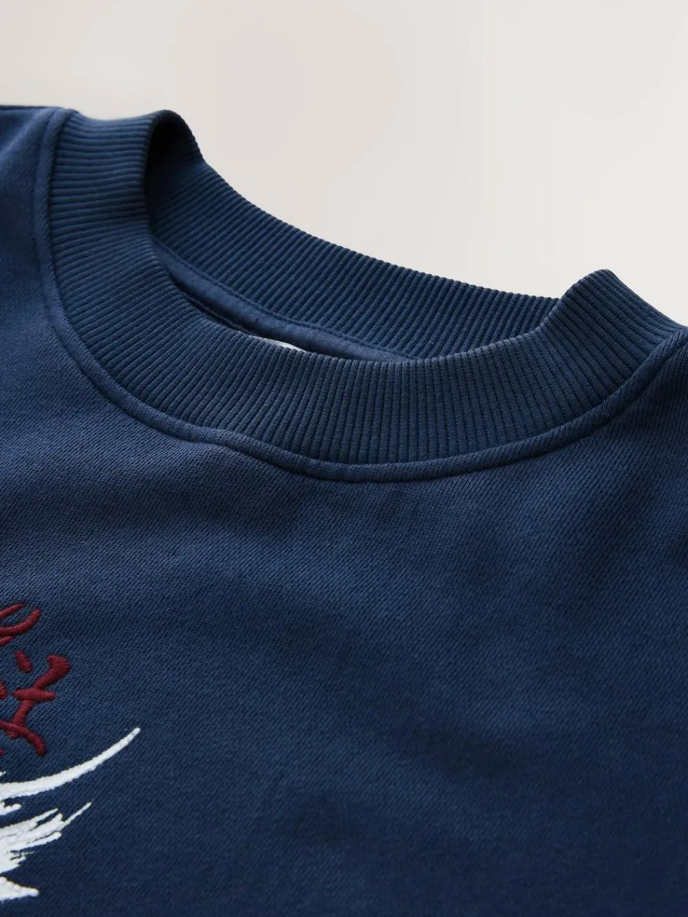 Discount Next Navy Blue Washed Graphic Print Crew Neck Sweatshirt