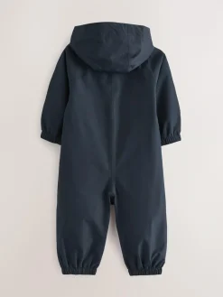 Online Next Navy Blue Waterproof Fleece Lined Puddlesuit (3mths-7yrs)