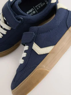 Clearance Next Wide Fit (G) Touch Fastening Elastic Lace Trainers Navy Blue