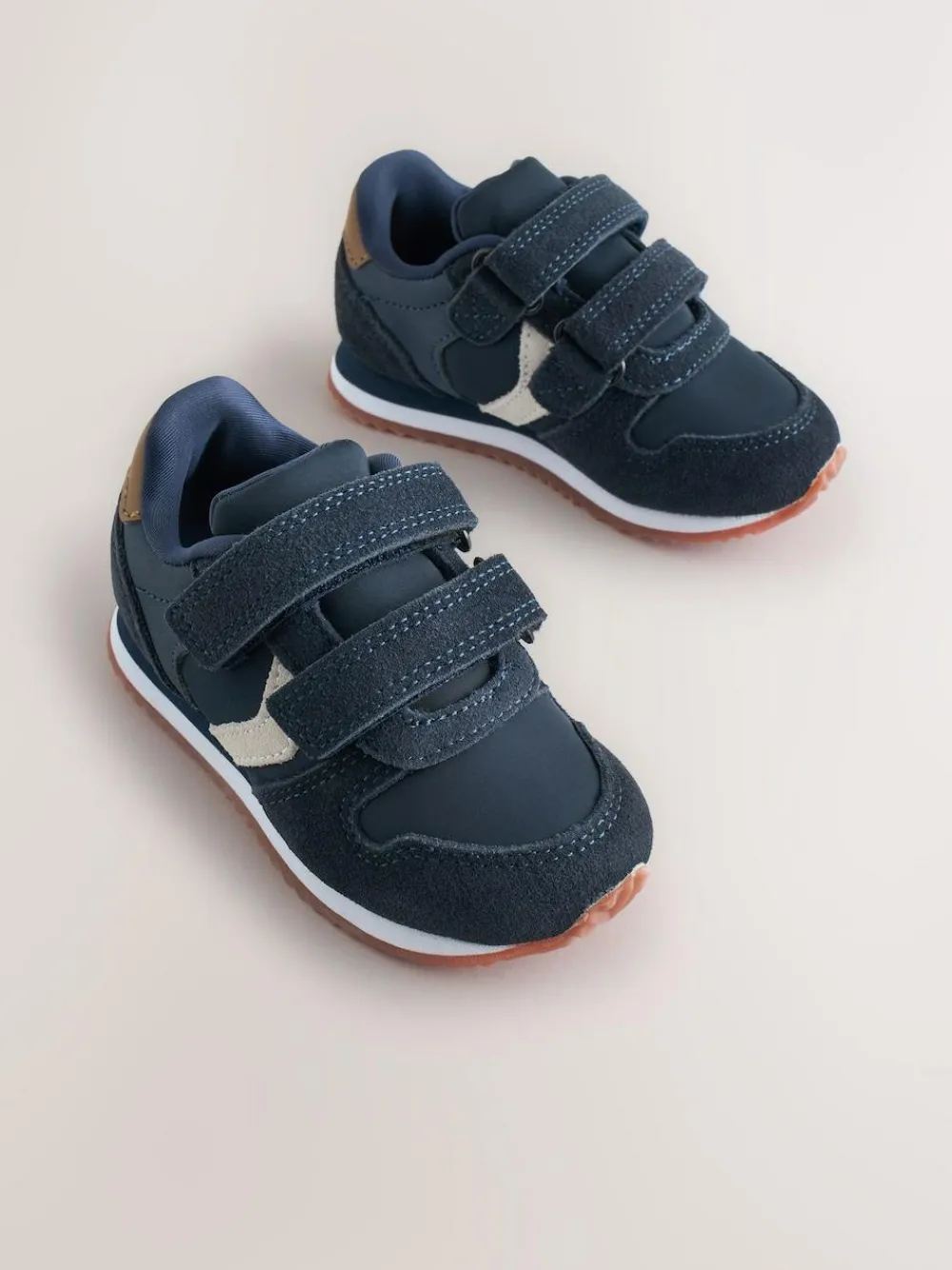 Next Navy Blue Wide Fit (G) Two Strap Touch Fastening Trainers^BOY Sneakers|Sneakers