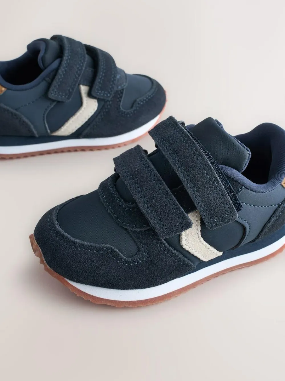 Next Navy Blue Wide Fit (G) Two Strap Touch Fastening Trainers^BOY Sneakers|Sneakers