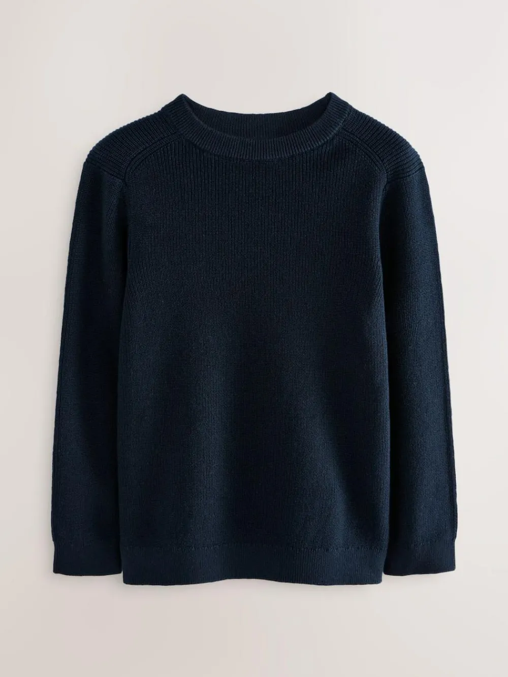 Next Navy Blue Without Stag Cotton Crew Neck Knitted Jumper (3-16yrs)^BOY Knitwear & Sweaters|Knitwear