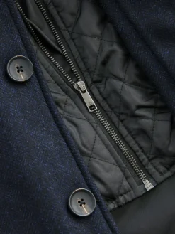 Next Wool Blend Mock Gilet Herringbone Padded Coat^ Coats & Jackets|Coats & Jackets