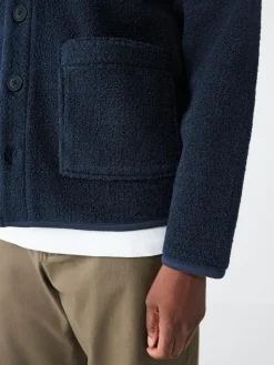 Sale Next Wool Look Fleece Cardigan Navy Blue