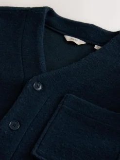 Sale Next Wool Look Fleece Cardigan Navy Blue