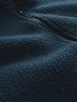 Outlet Next Zip Through Borg Fleece Navy Blue