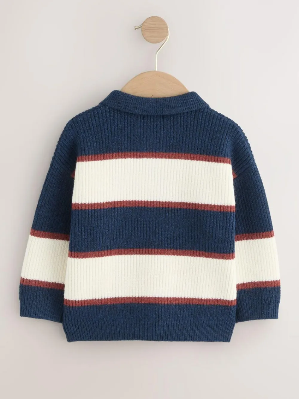 Next Knitted Stripe Rugby Polo Shirt (3mths-7yrs)^BOY Knitwear & Sweaters|Knitwear