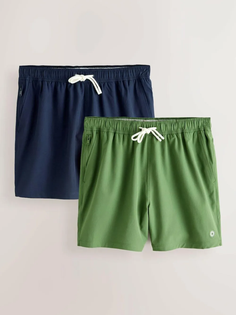 Clearance Next Motionflex 5 Inch Swim Shorts 2 Pack Navy Blue/Green