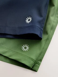 Clearance Next Motionflex 5 Inch Swim Shorts 2 Pack Navy Blue/Green