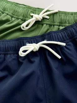 Clearance Next Motionflex 5 Inch Swim Shorts 2 Pack Navy Blue/Green
