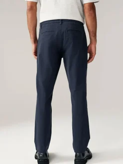 Clearance Next Slim Fit Stretch Chino Trousers 2 Pack Navy Blue/Grey Charcoal