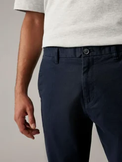 Clearance Next Slim Fit Stretch Chino Trousers 2 Pack Navy Blue/Grey Charcoal