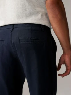 Clearance Next Slim Fit Stretch Chino Trousers 2 Pack Navy Blue/Grey Charcoal