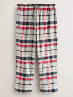 New Next Check Woven Short Sleeve Pyjamas Set Navy Blue/Grey