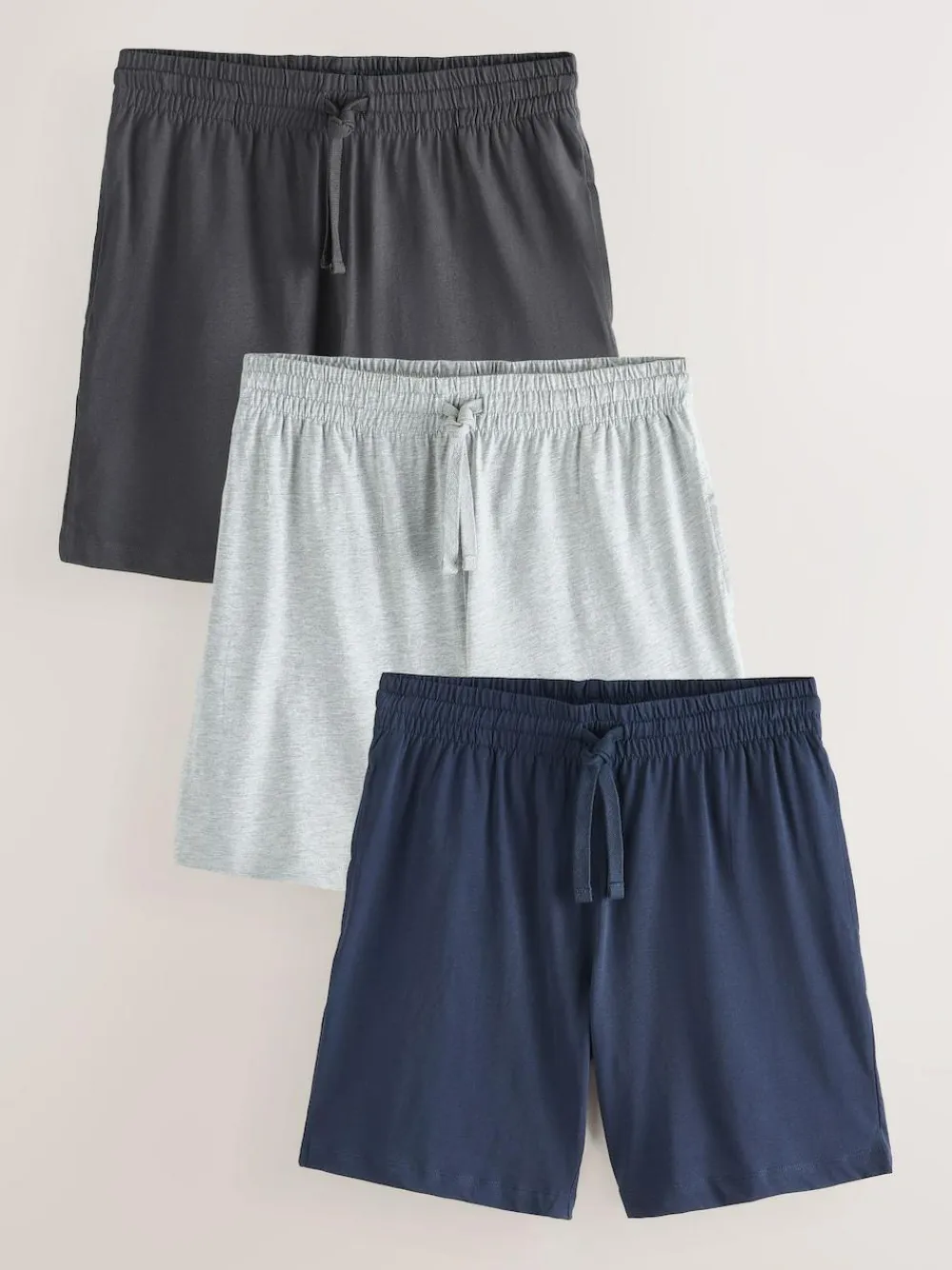 Best Next Jersey Pyjamas Shorts 3 Pack Navy Blue/Grey