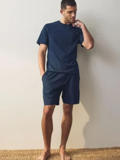 Next Navy Blue/Grey Jersey Short Pyjamas Set 2 Pack^ Pyjamas|Nightwear