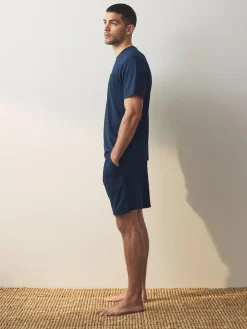 Next Navy Blue/Grey Jersey Short Pyjamas Set 2 Pack^ Pyjamas|Nightwear