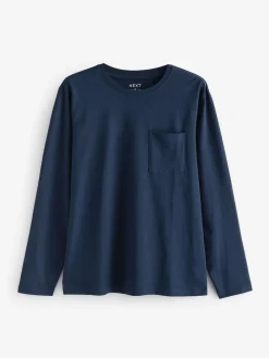 Hot Next Navy Blue/Grey Long Sleeve Jersey Pyjamas Set