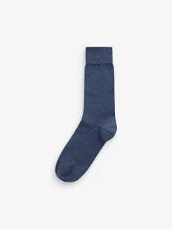 Clearance Next Navy Blue/Grey Pattern 7 Pack Mens Cotton Rich Socks