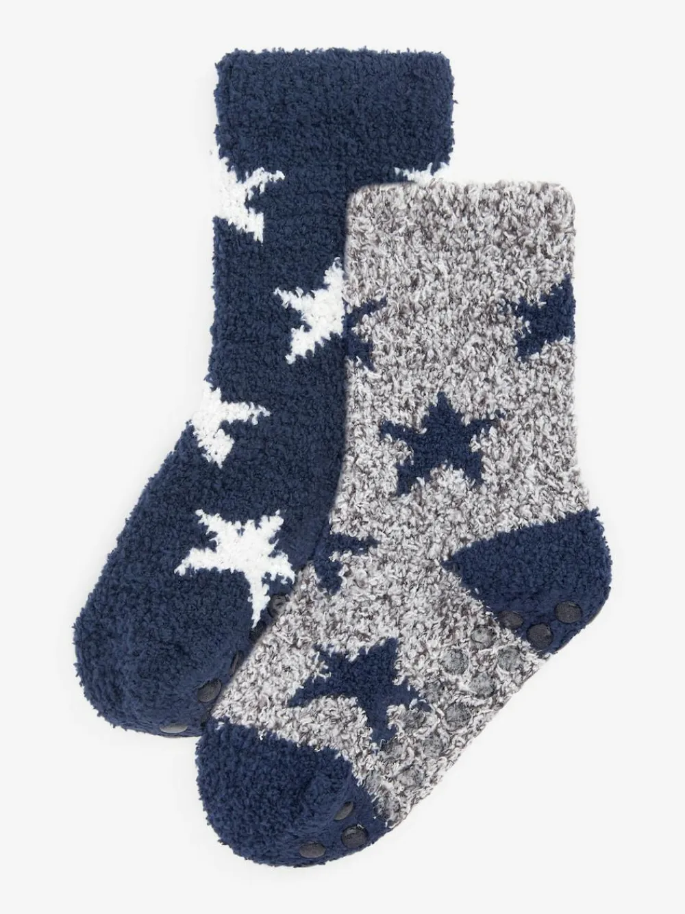 Hot Next Navy Blue/Grey Stars Cosy Socks 2 Pack
