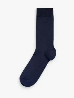 Online Next Navy Blue/Grey/Black 7 Pack Mens Cotton Rich Socks