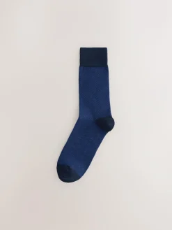 Hot Next Pattern Smart Socks 5 Pack Navy Blues